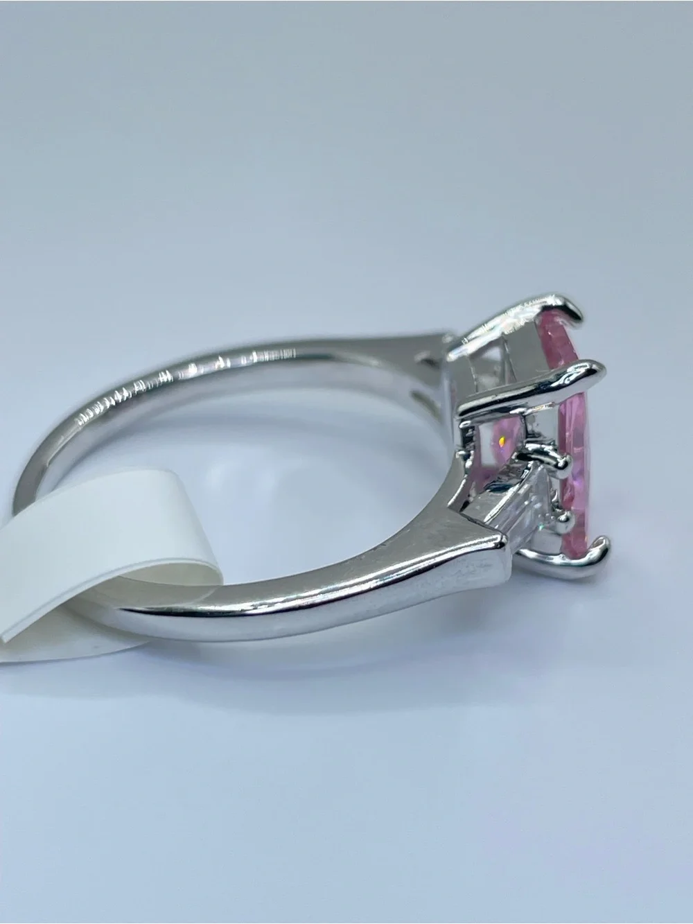 Swarovski Crystals Elements Pink Crystal Solitaire Glam Cocktail Ring Sz 9